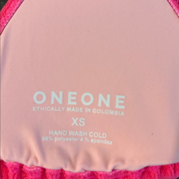 NWT [Oneone] Ariel Hot Pink Tie Triangle Bikini Swimsuit Swim Top Women’s XS - Picture 9 of 10
